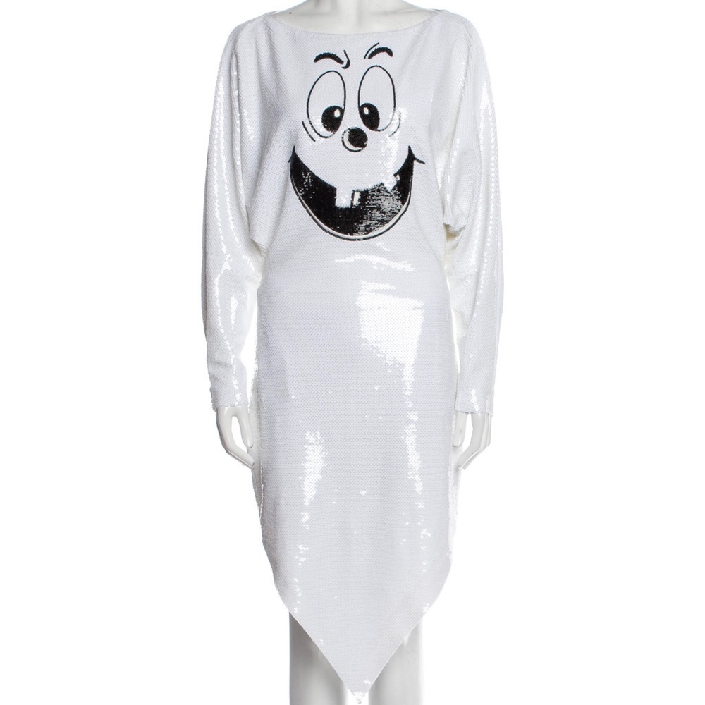 Moschino White Sequin Ghost Dress